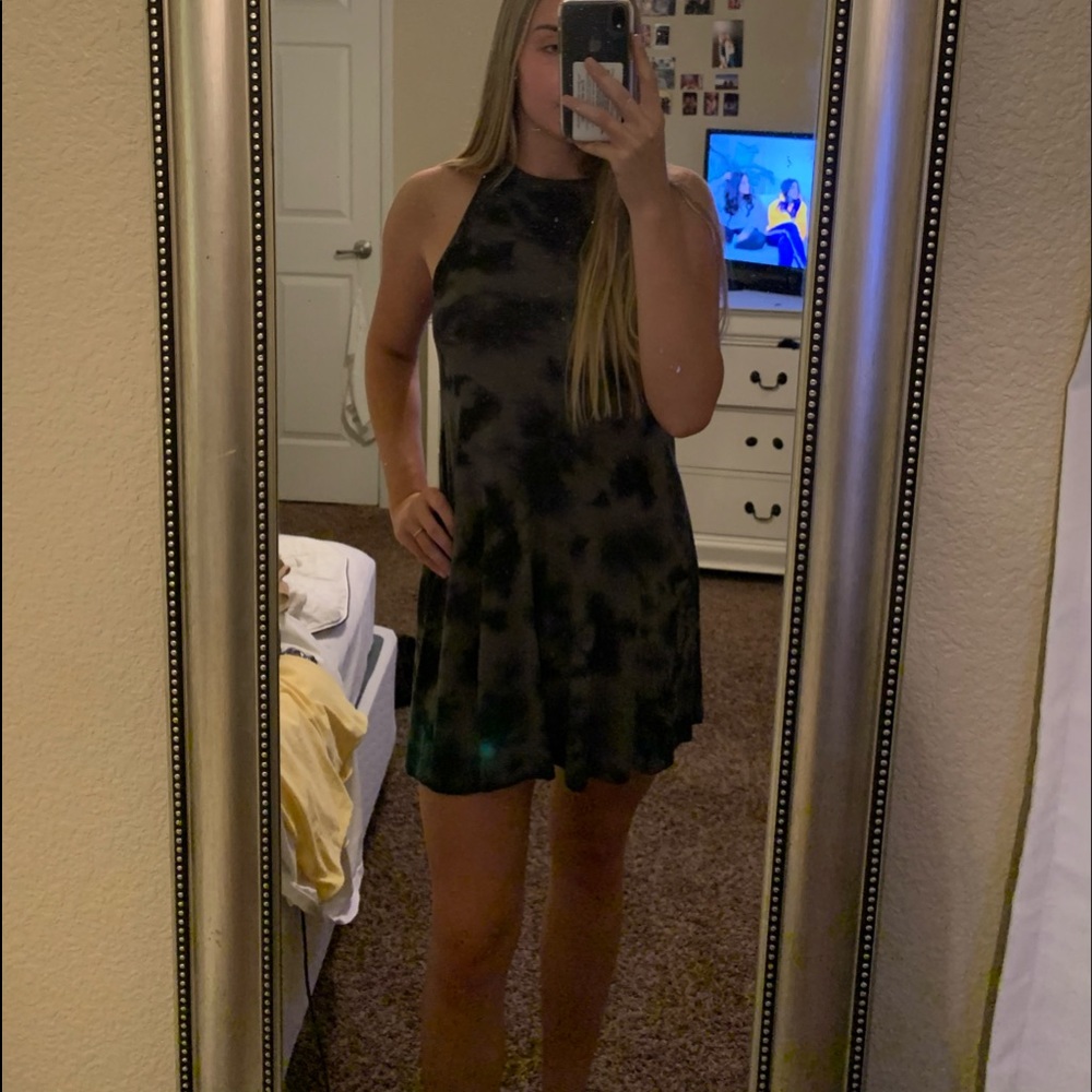 Hunter Green Tye-Dye Dress